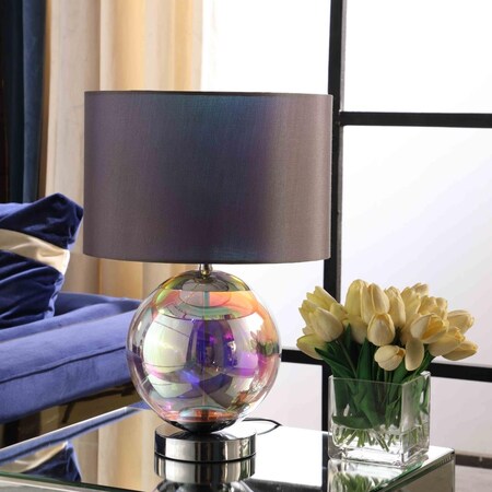 Ore International ORE International HBL2307 18.75 in. Artie Orb Iridescent Chrome Table Lamp HBL2307